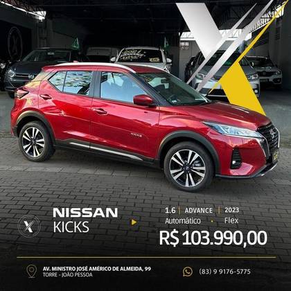 NISSAN KICKS 1.6 16V FLEXSTART ADVANCE XTRONIC NISSAN KICKS 1.6 16V FLEXSTART ADVANCE XTRONIC